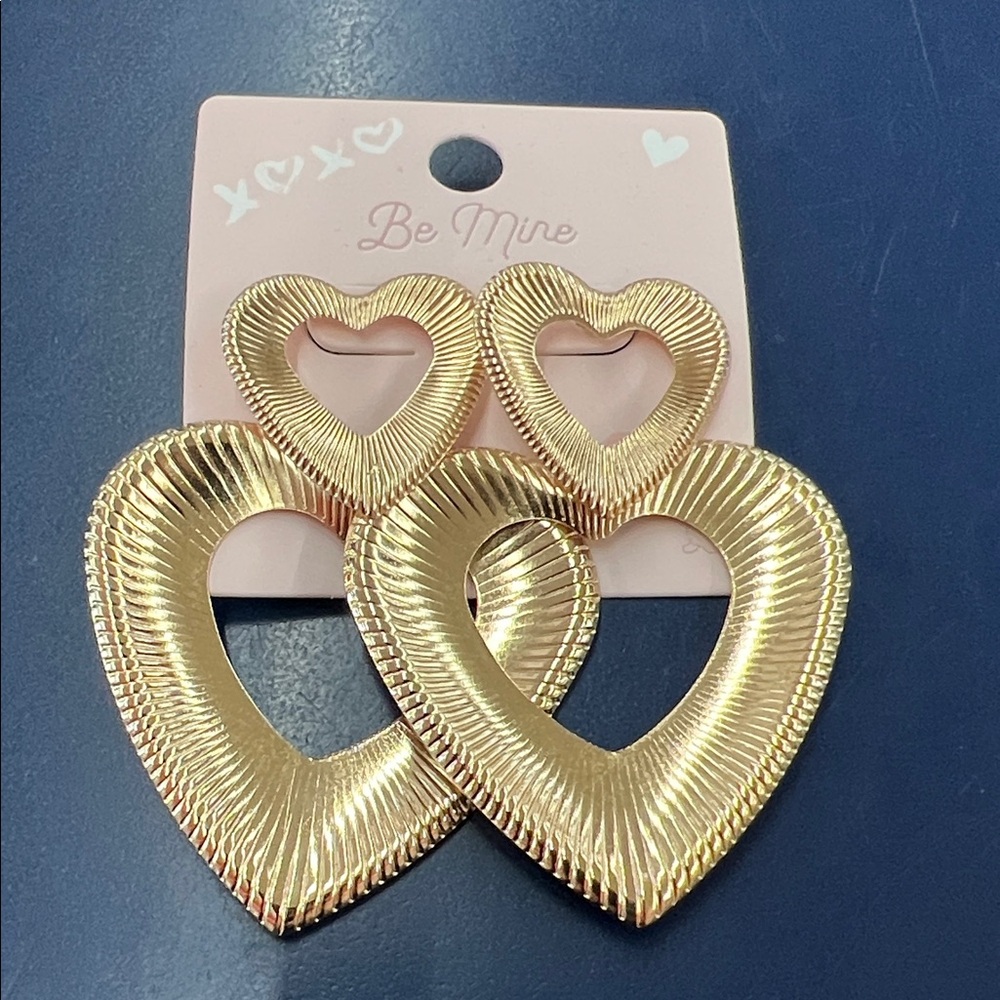 mine Radiant Gold Heart Earrings